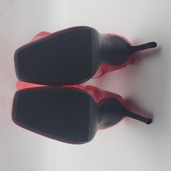 I.N.C. International Concepts Keenahp Red Patent Over-the-Knee Boots 9M Vegan - Picture 8 of 12